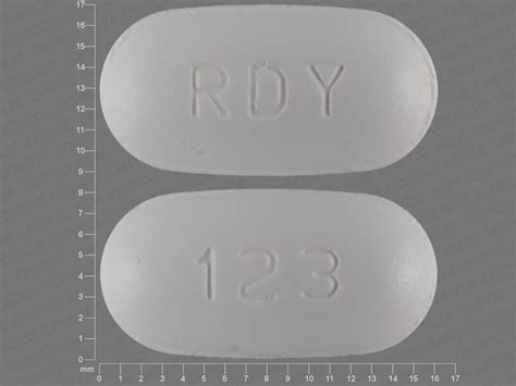 Pill with imprint 123 is White, CapsuleOblong and has been identified as Ibuprofen 800 mg. . Rdy 123